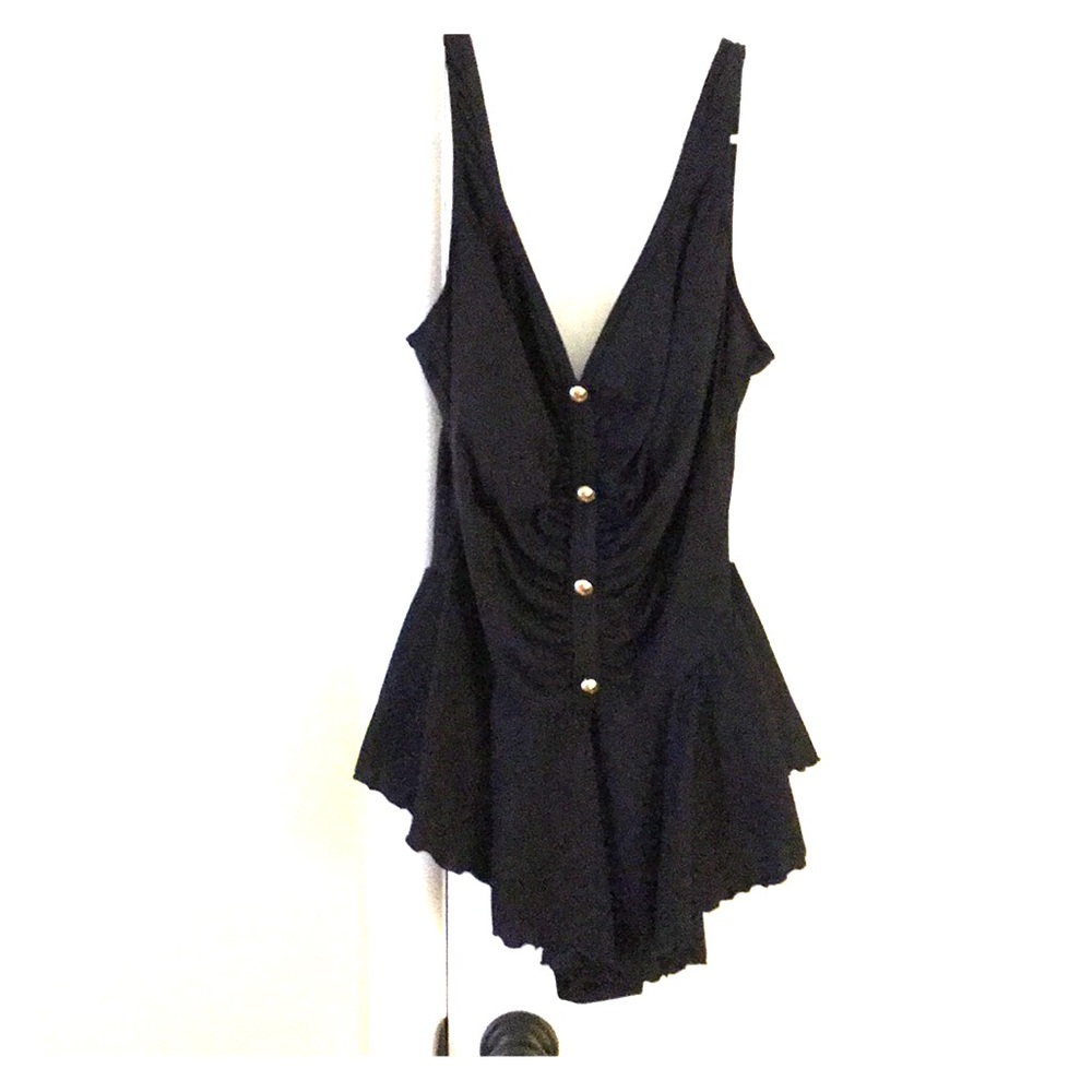 GUC Vintage Black One Pc Swim Bathing Suit 17/18 J